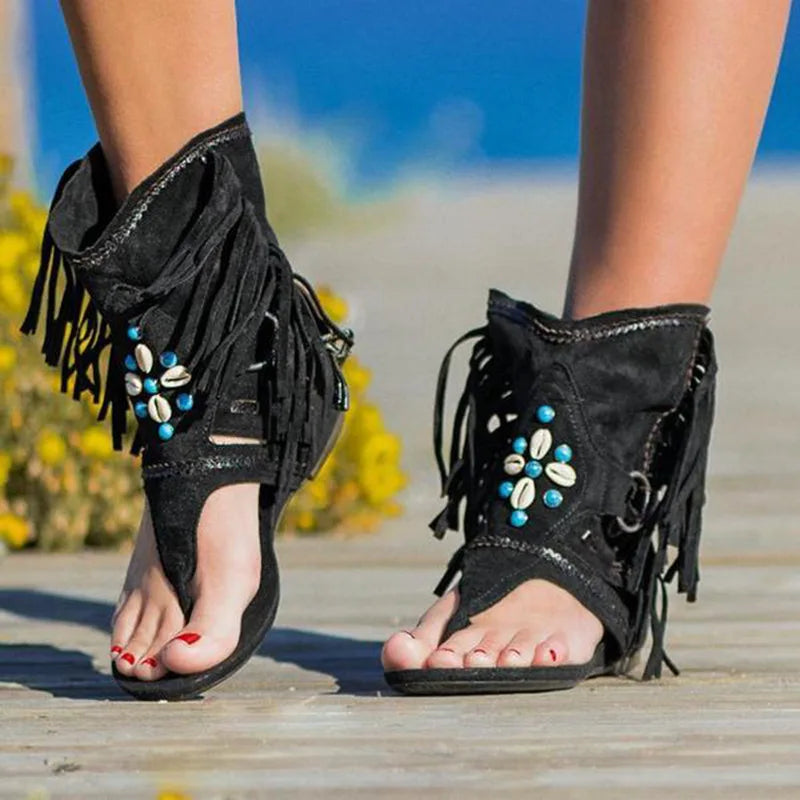 Hera™ – Boho sandály s třásněmi