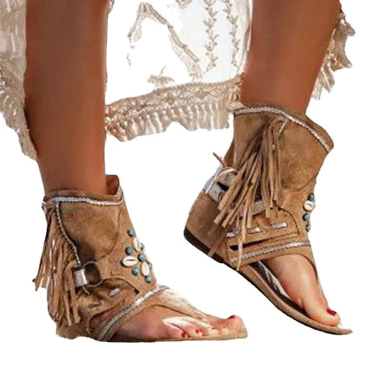 Hera™ – Boho sandály s třásněmi