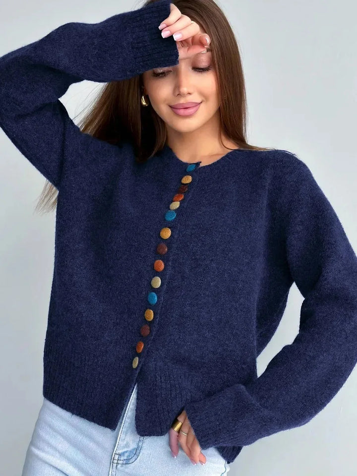 Lisette | Rainbow Button Cardigan