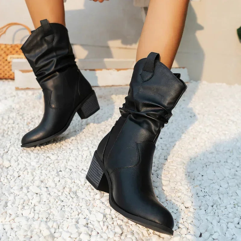 Claire® | Bottes western classiques mi-mollet