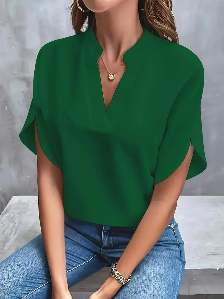 Thalia - Elegant V-Neck Blouse (Copy)