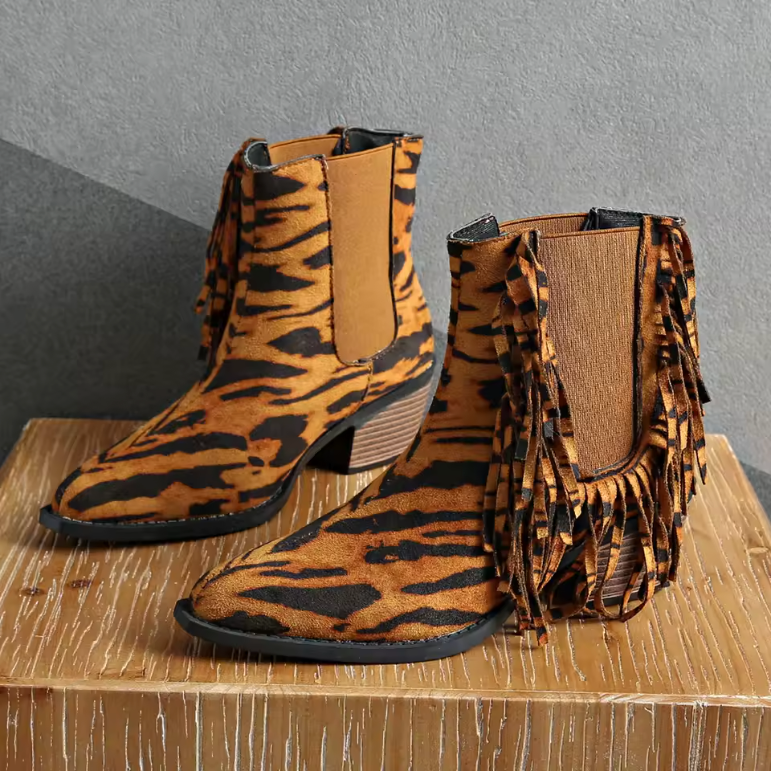 Claire® | Luxury Fringe Ankle Boots