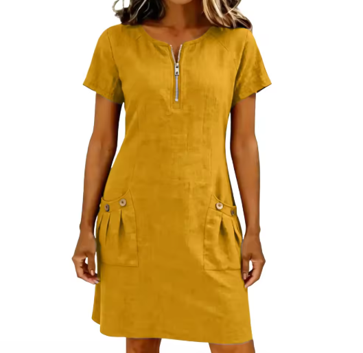 Adelise - Soft-Touch V-Neck Summer Dress