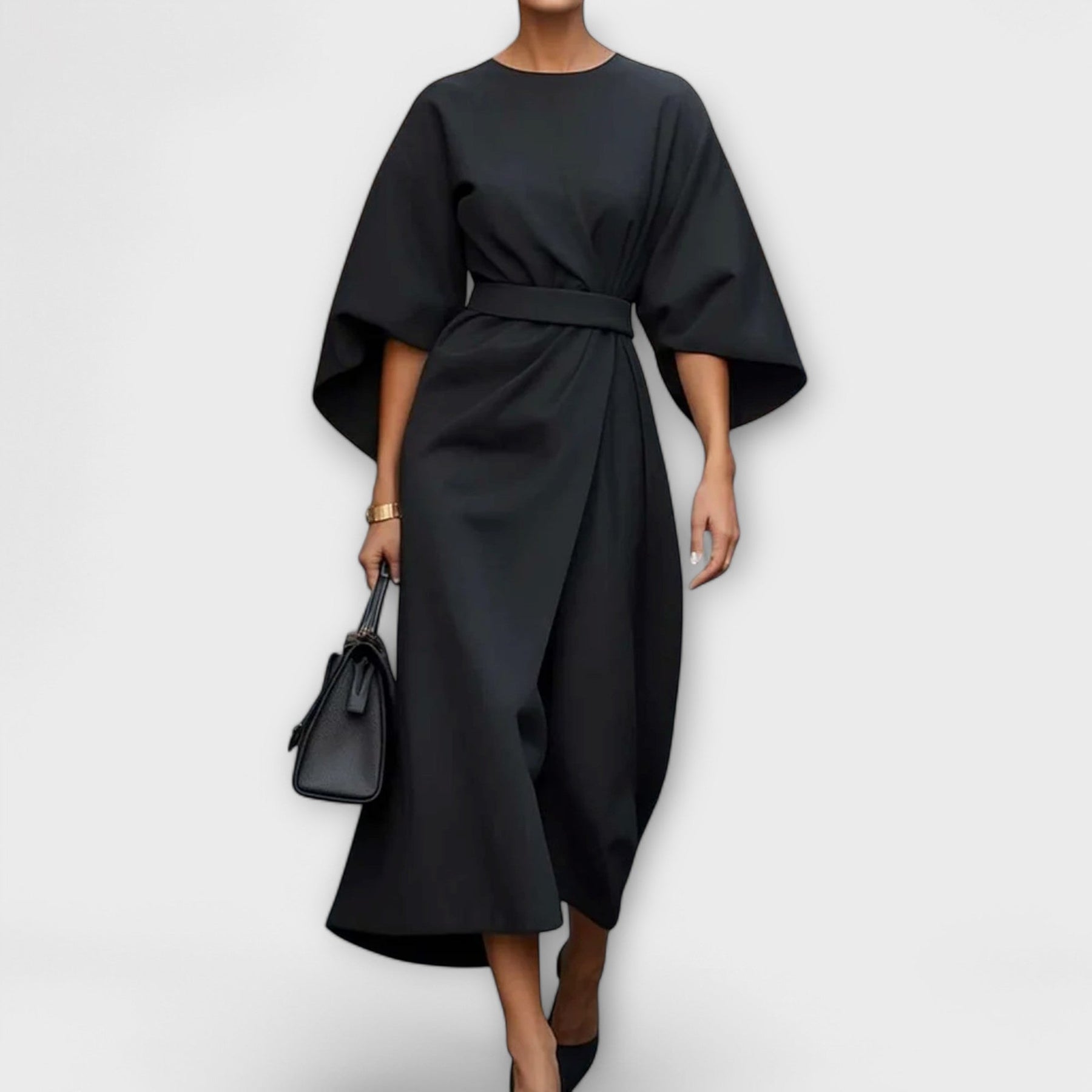 Soraya – Elegant Dress with Sleeves and Belt