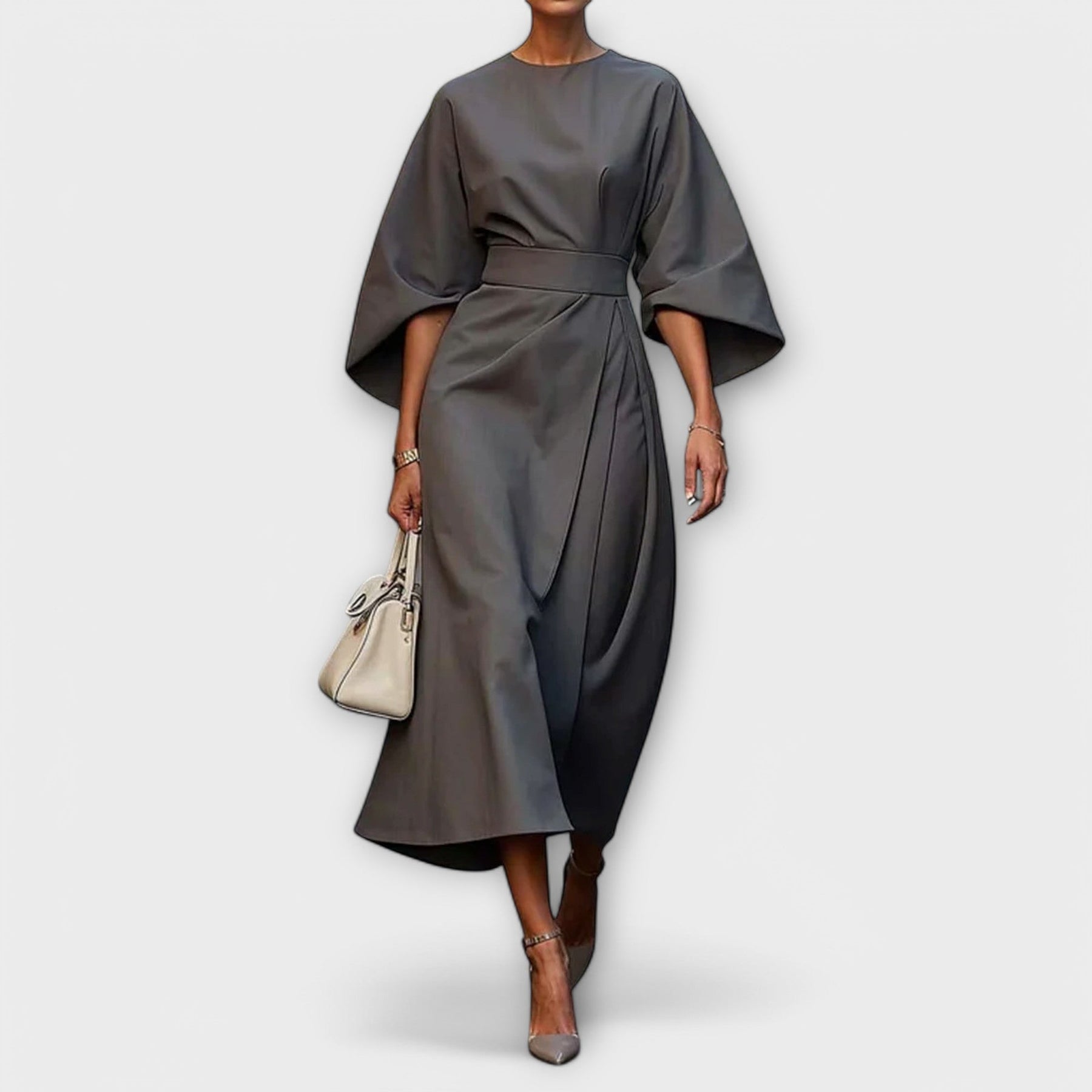 Soraya – Elegant Dress with Sleeves and Belt