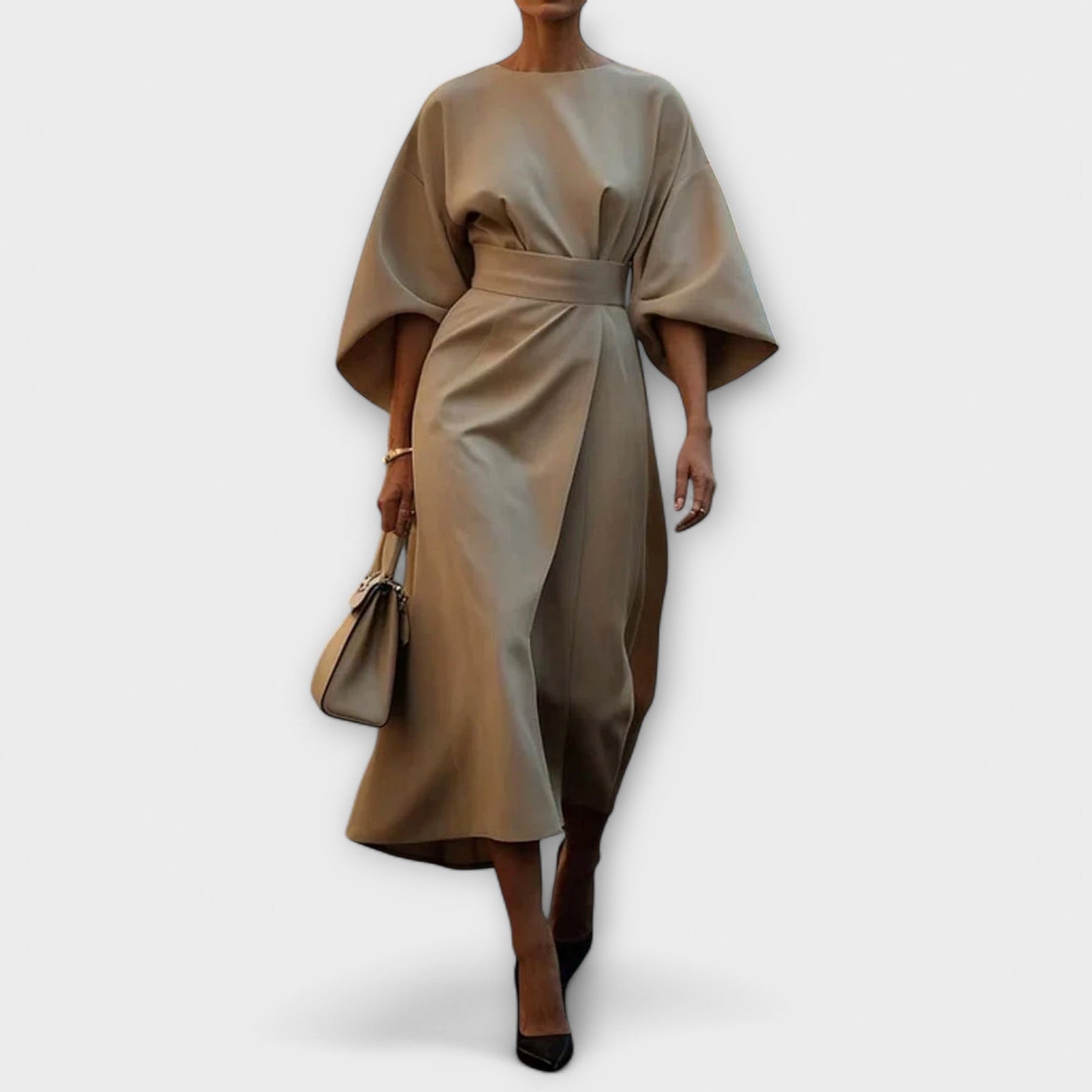 Soraya – Elegant Dress with Sleeves and Belt