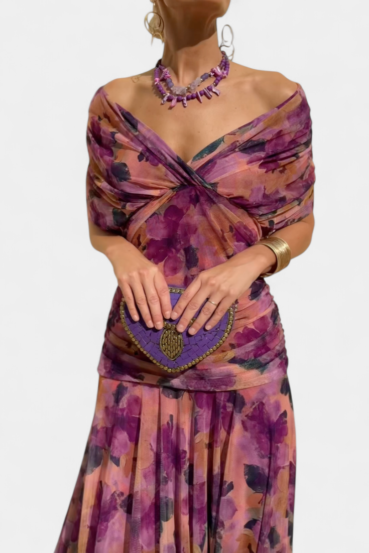 Florendra | Longue robe florale à col en V