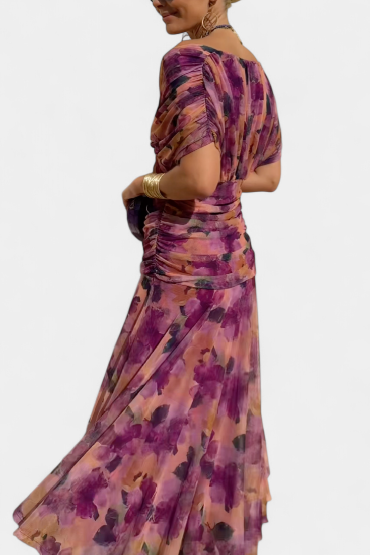Florendra | Longue robe florale à col en V