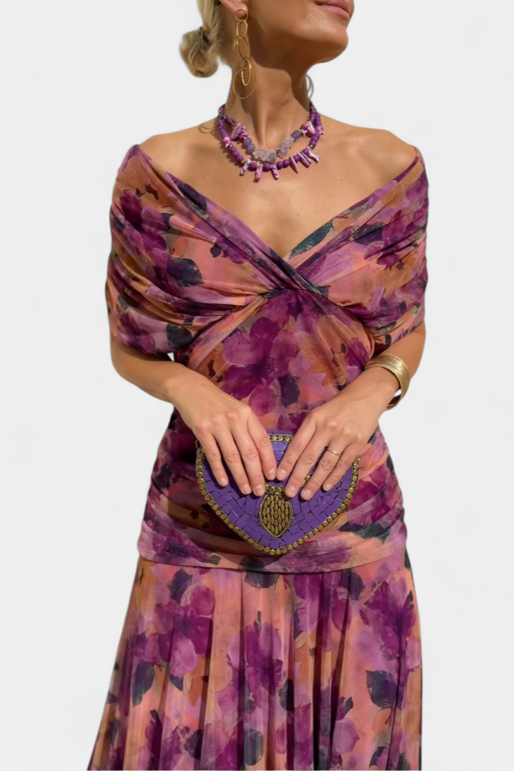 Florendra | Longue robe florale à col en V