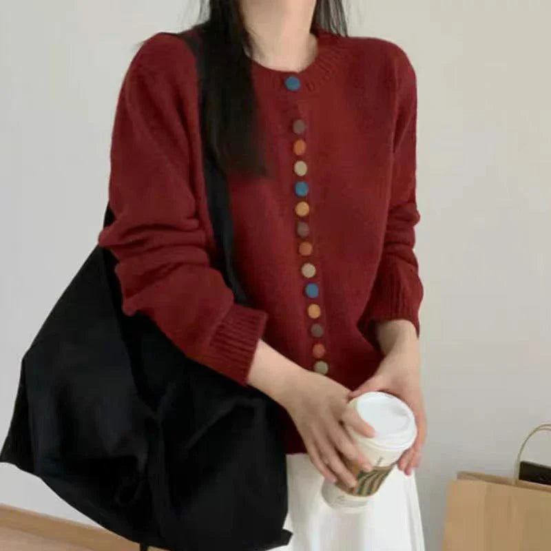 Louella | Rainbow Button Cardigan