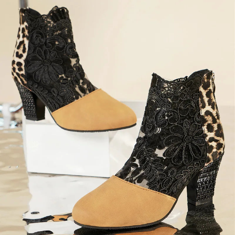 Heloise™ | Bottines en dentelle élégantes à talons hauts