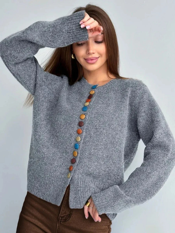 Lisette | Rainbow Button Cardigan