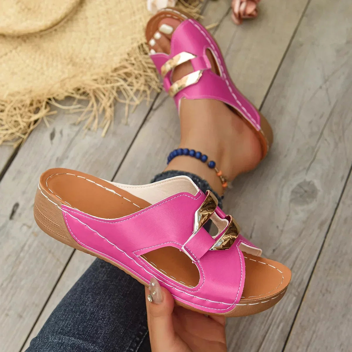 Lina | Sandalias ortopédicas con tacón cuña™