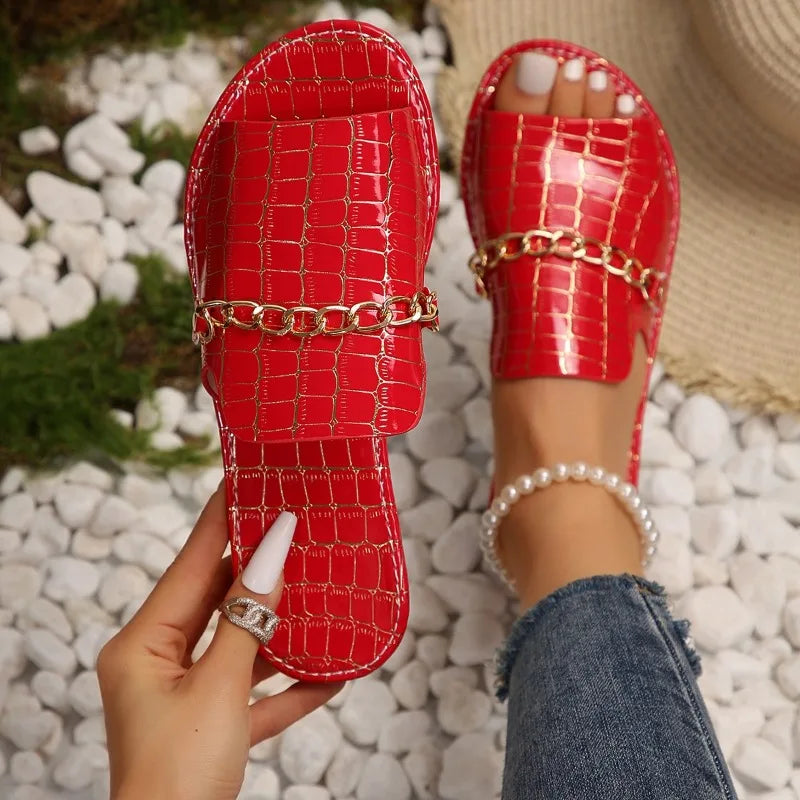 Mira | Tongs compensées de plage Luxe™