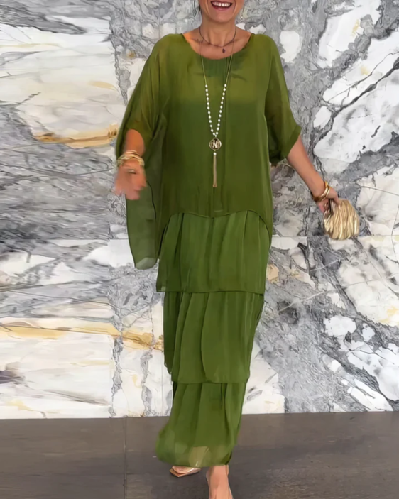 Lara | Elegantní splývavé maxi šaty