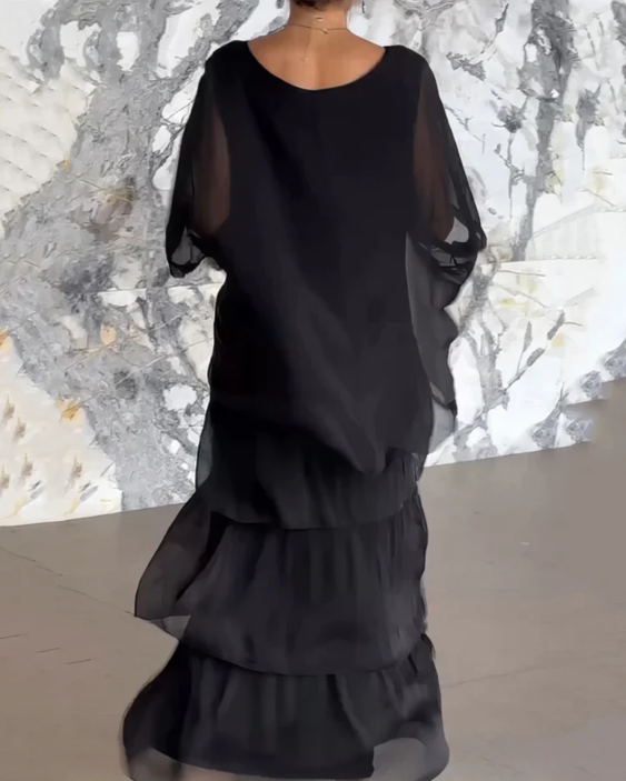 Lara | Elegantní splývavé maxi šaty