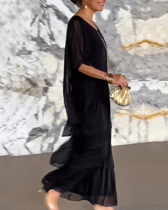 Lara | Elegantní splývavé maxi šaty