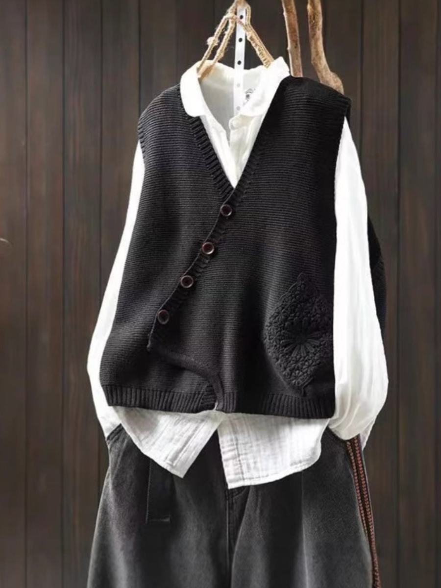 Minnie | Gilet tricoté d'inspiration rétro