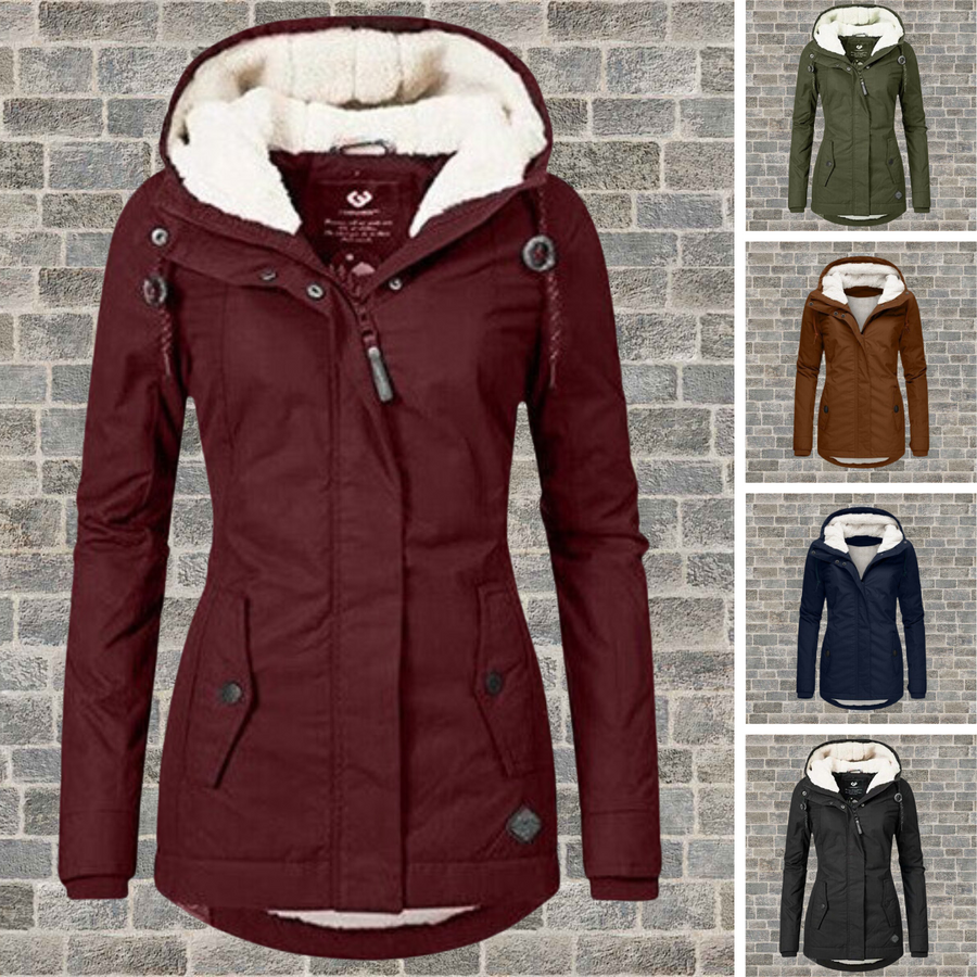 Jenna - Abrigo con Capucha Sherpa Acogedor