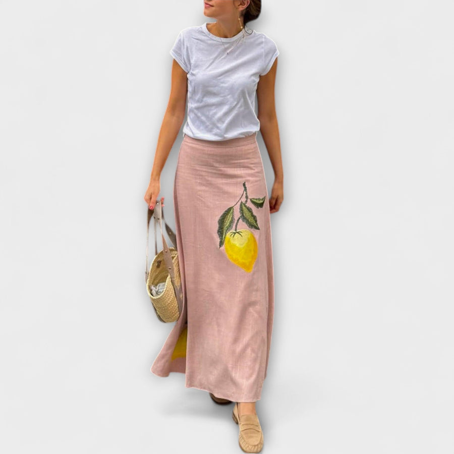 Cosima – midi sukně s potiskem Amalfi