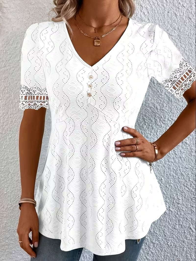 Meridia - Soft-Touch V-Neck Blouse
