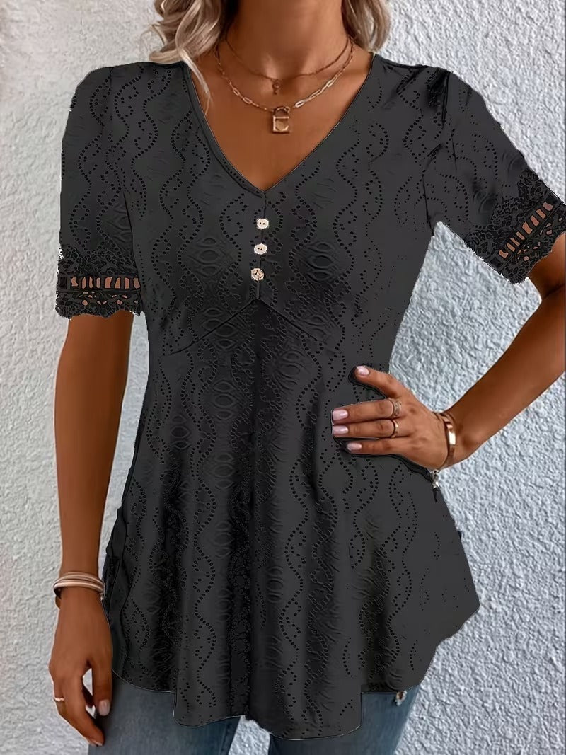 Meridia - Soft-Touch V-Neck Blouse