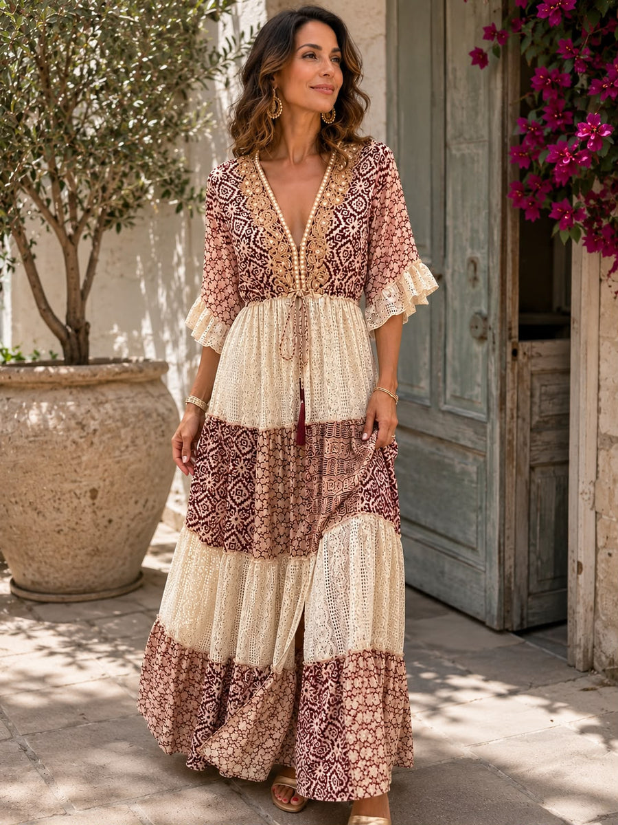Faustine - Soft-Touch Lace Maxi Dress