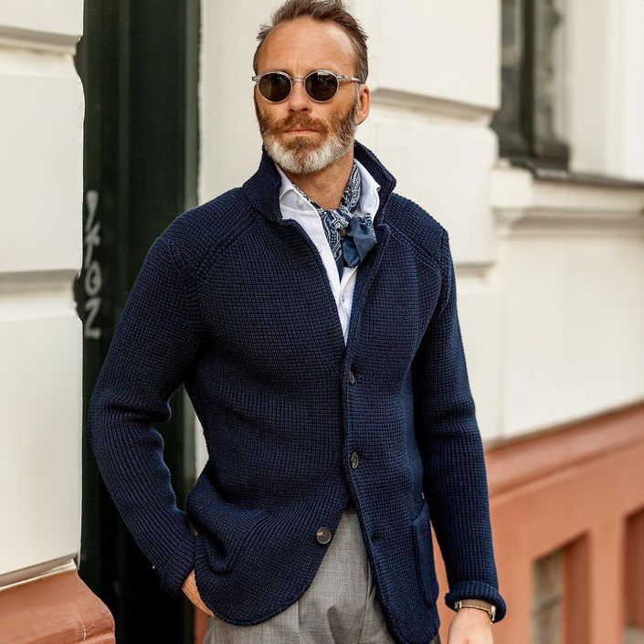 Arnold - Men's Cardigan Military Retro Style