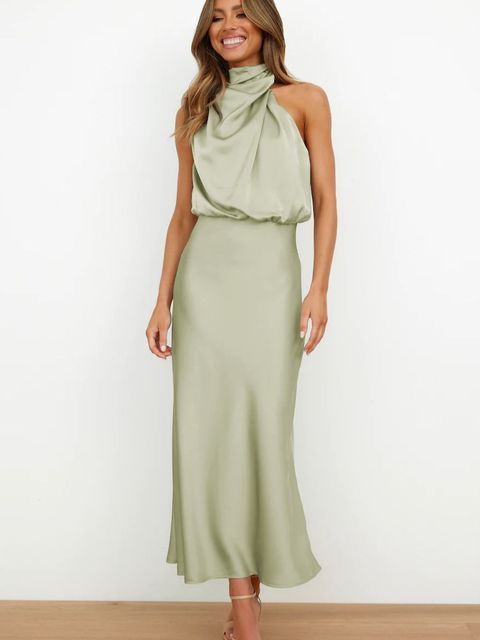 Fluid and Clean Evening Dress - Timeless Elegance for Special Occasions