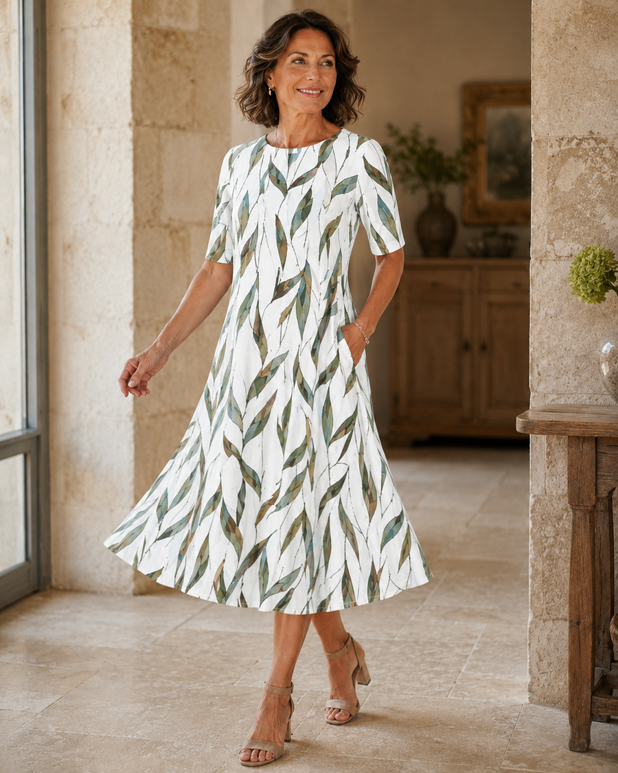 Hestia - Soft-Touch Floral Midi Dress