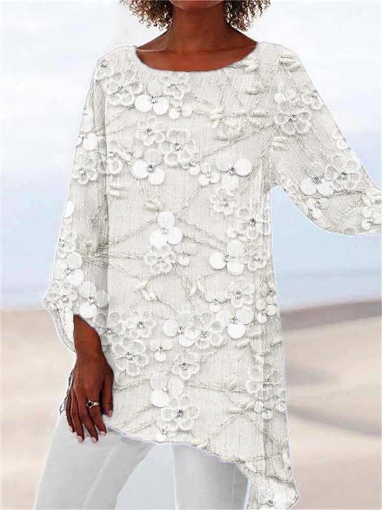 Harper™ - Blusa con estampado de flores y cristales