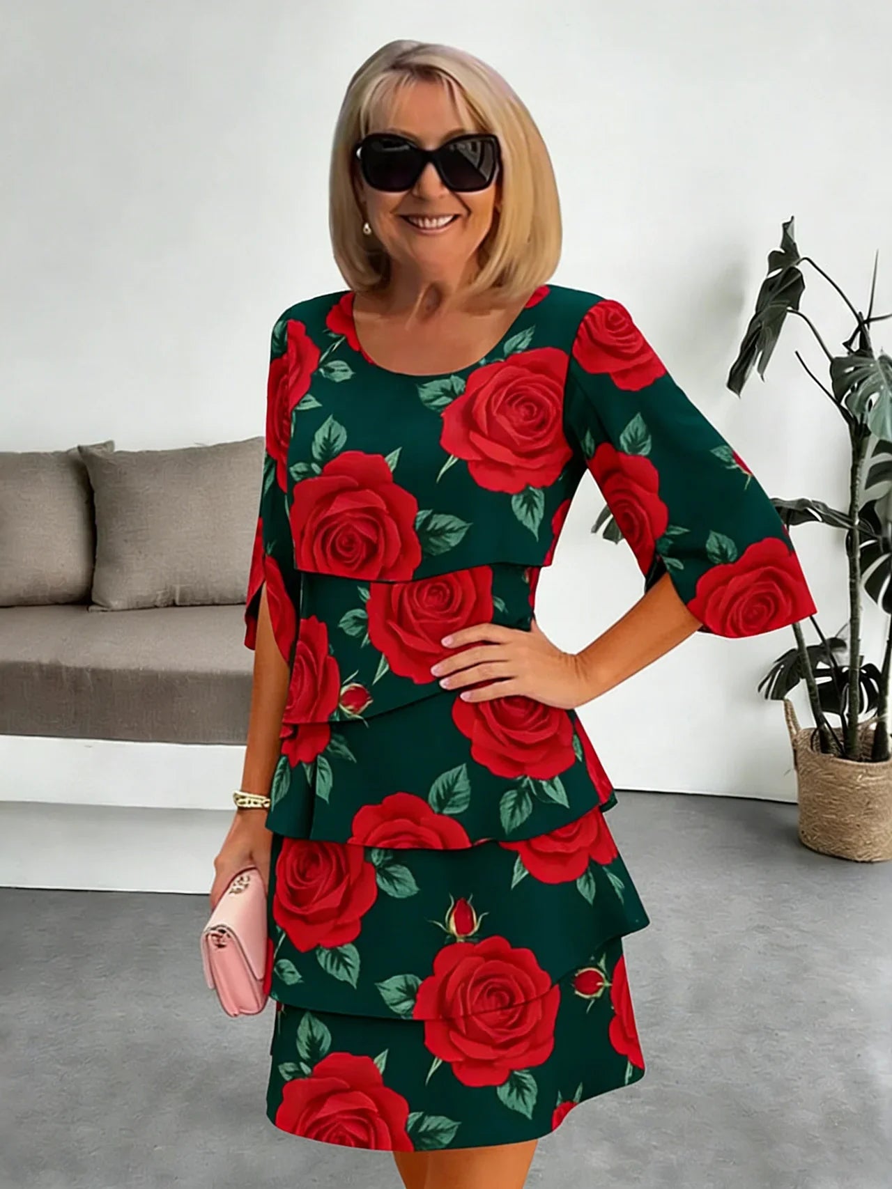 Sienna | Robe midi imprimée élégante et confortable