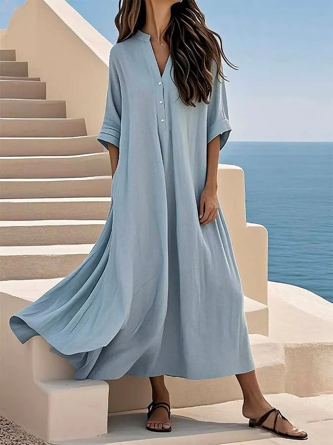 Women'S Loose Solid Color Dress