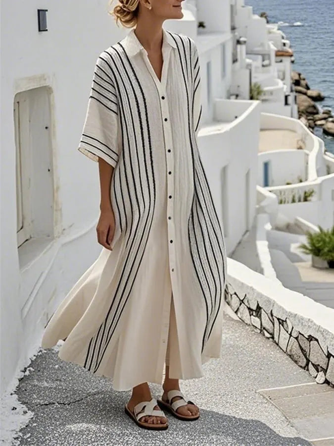 Women's Striped Cardigan Dress