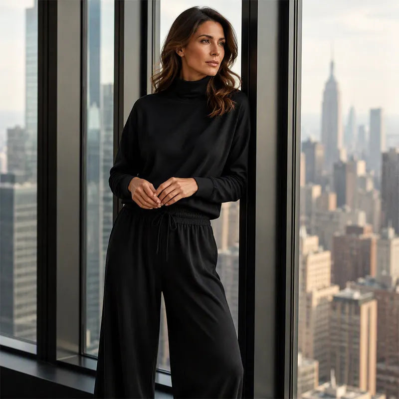 Orianna - Soft-Touch Turtleneck Two-Piece Set