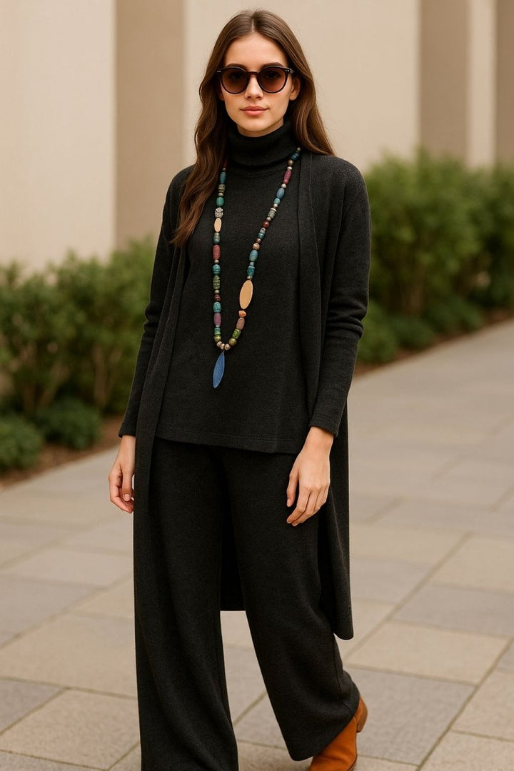 Aubrey Cardigan, Turtleneck & Pants Set