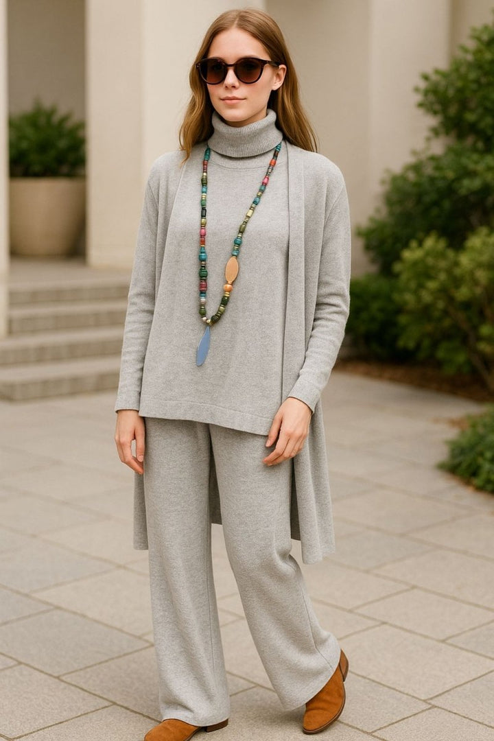 Aubrey Cardigan, Turtleneck & Pants Set