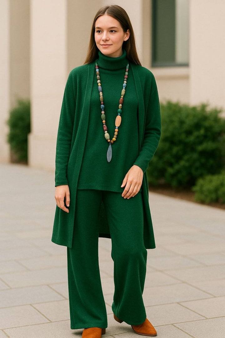 Aubrey Cardigan, Turtleneck & Pants Set