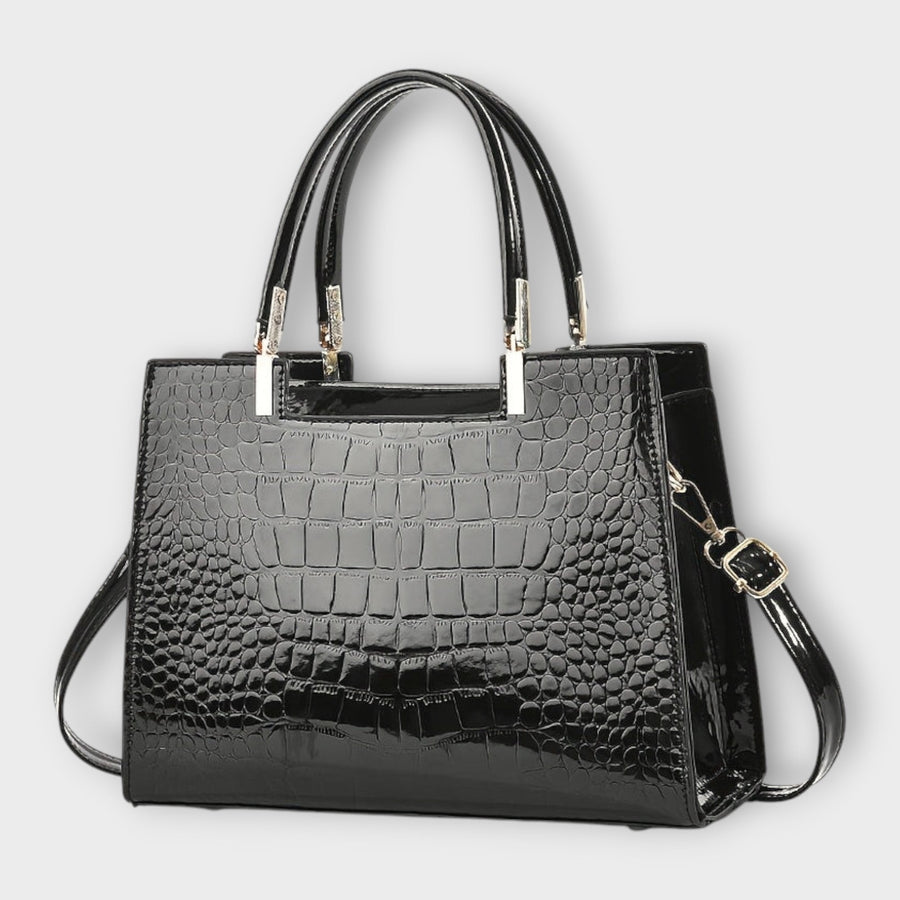 Olivia - Bolso Brillante con Estampado de Cocodrilo