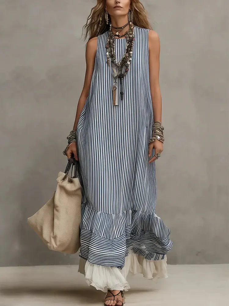 Women's Striped Lace Dress