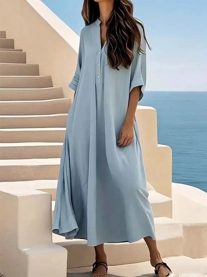 Women'S Loose Solid Color Dress