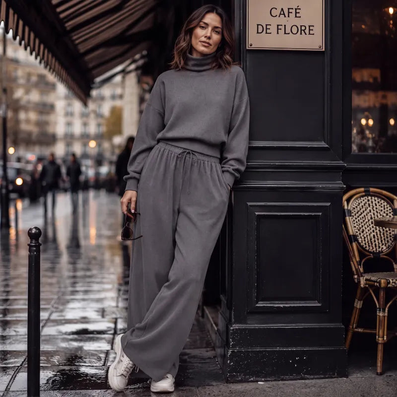 Orianna - Soft-Touch Turtleneck Two-Piece Set