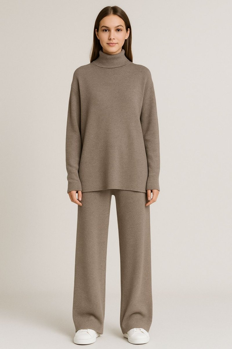 Ensemble top col roulé et pantalon Barbara