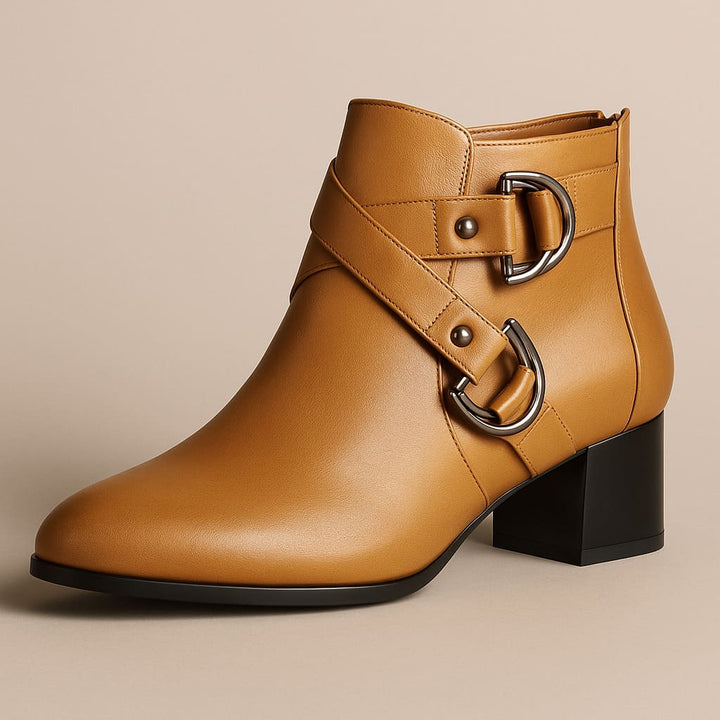 Valara Cross-Buckle Boots