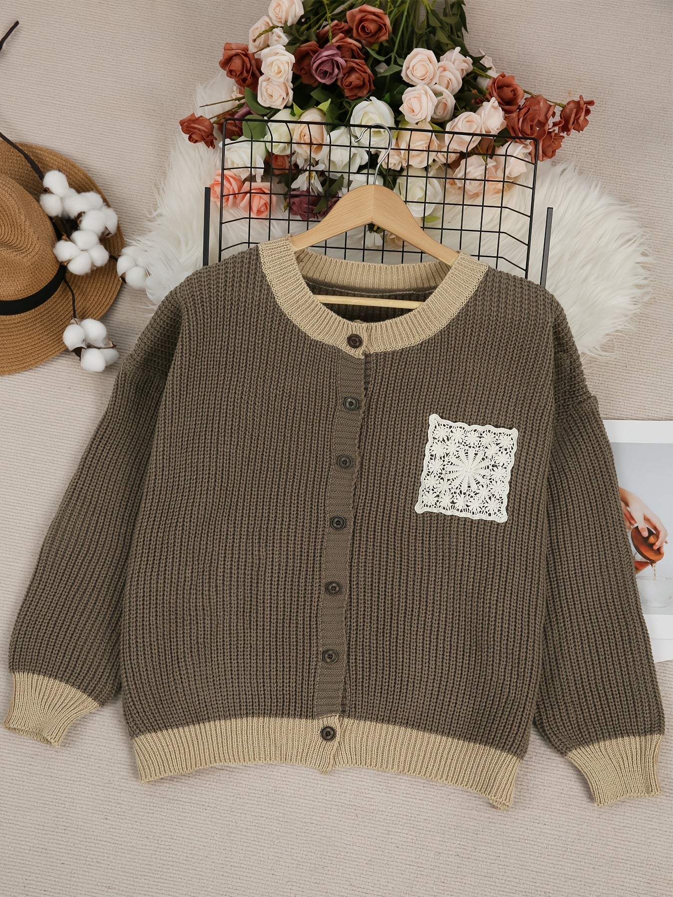 Nancy | Vintage Crochet Pocket Cardigan
