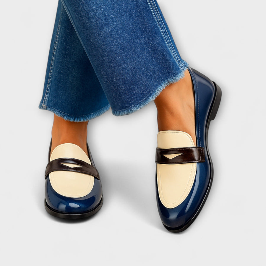 Claudia - Mocassins élégants contrastants pour un look chic et tendance