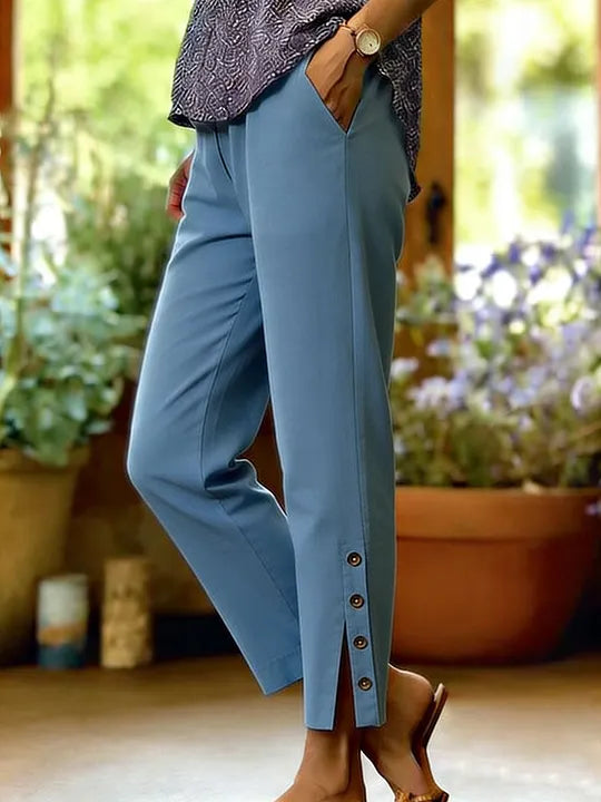 Kira – Casual Loose-Fitting Button Pants