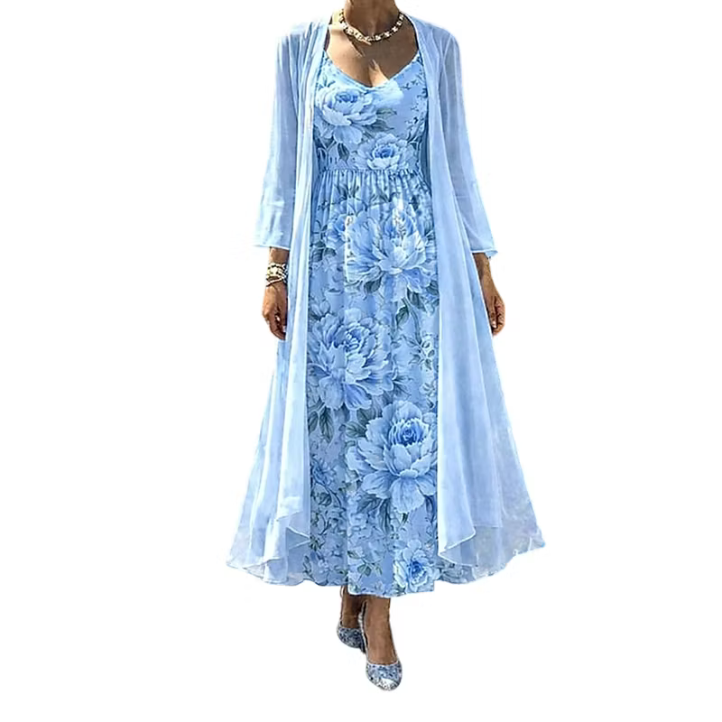 Asteria - Floral Maxi Dress Two Piece Set
