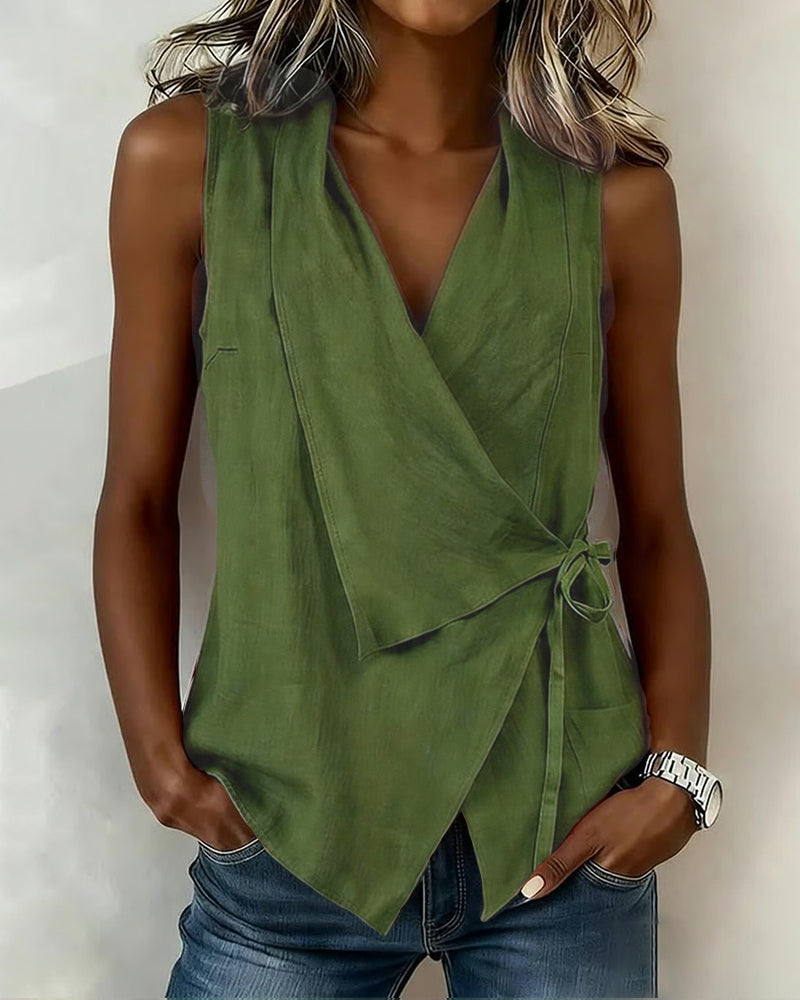 Farren - Sleeveless Wrap Blouse