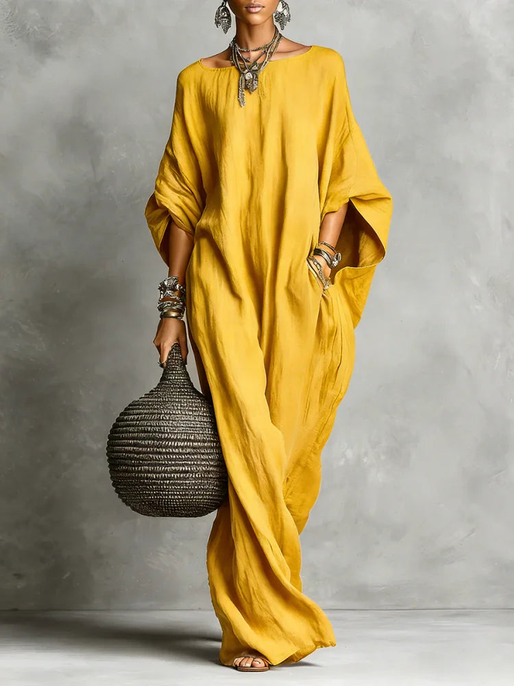 🔥 Limited Time Sale – 55% OFF Minimalist Casual Sleeveless Cotton And Linen Long Dress